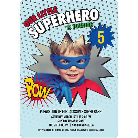 Superhero Birthday Invitations